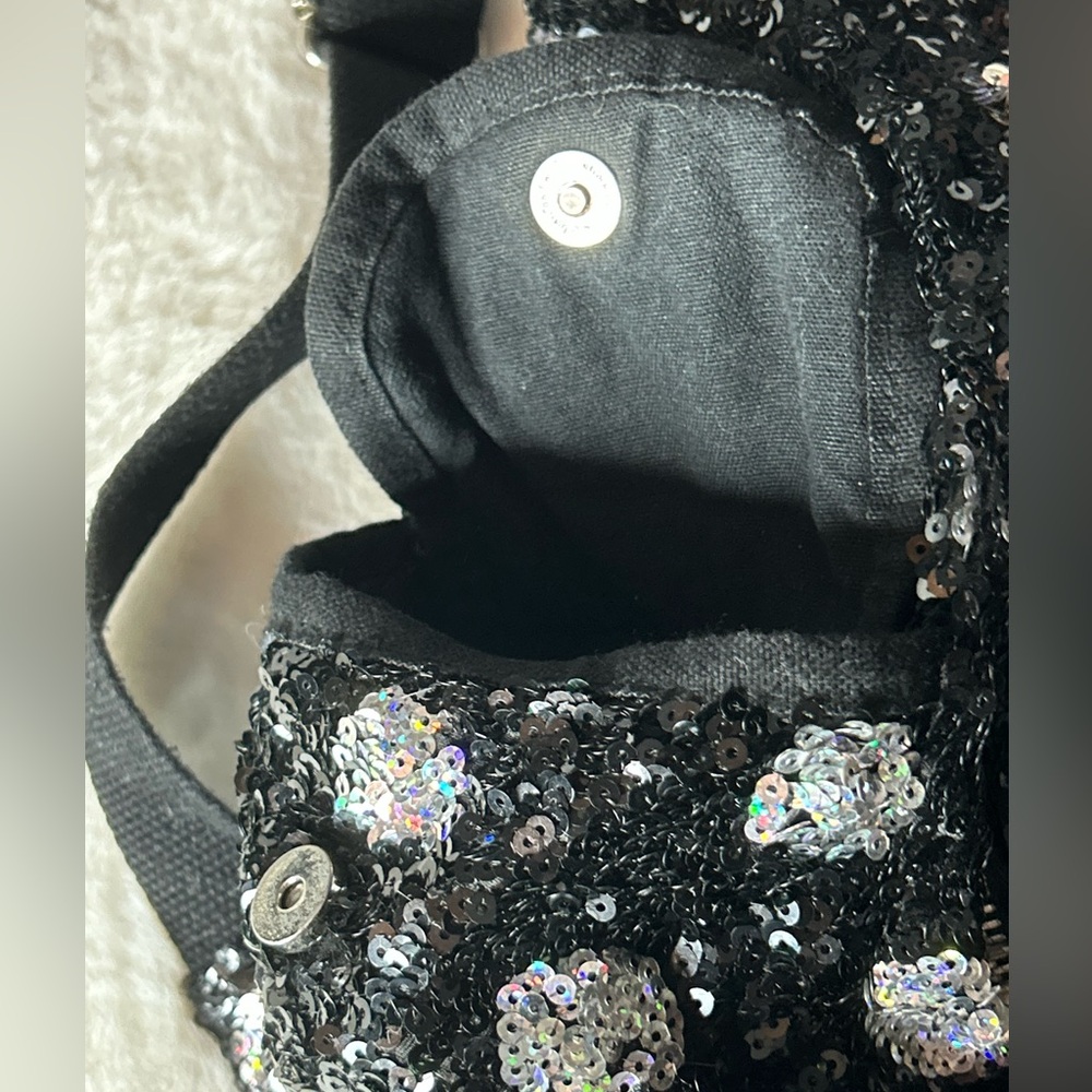 Victoria's Secret PINK BLACK Silver LEOPARD CHEETAH SEQUIN Bling Backpack. - Picture 5 of 16